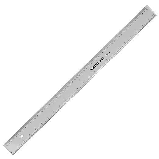 Pacific Arc 24 Inch Ruler Clear Plastic, Graduations in Inches and Centimeters