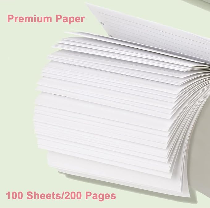 7-Hole Lined Refills Paper, A5 Filler Paper for Planner Inserts, A5 Loose Leaf Paper, 7 Hole Refills, 100 Sheets/200 Pages, College Ruled, 5.8 X 8.25 Inch