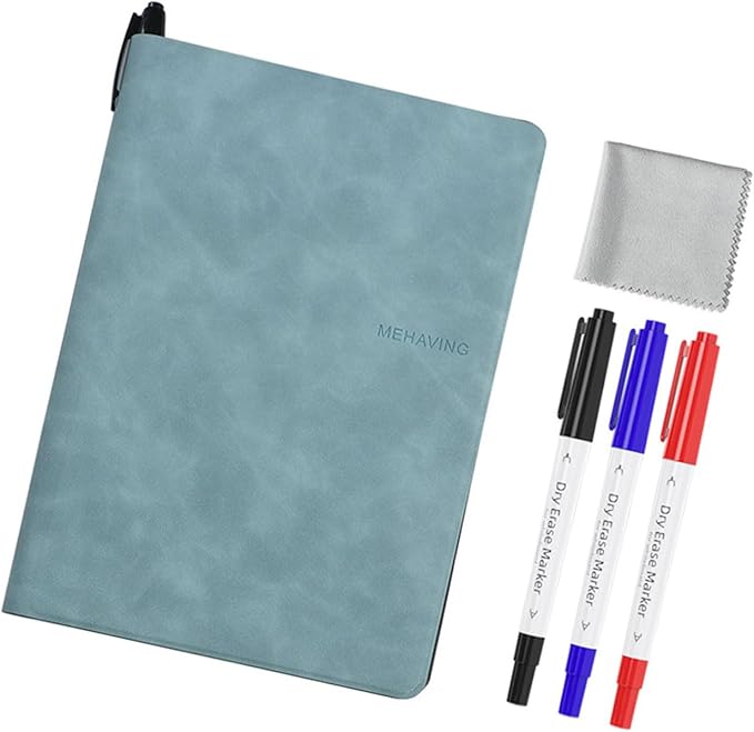 Double-Side Magnetic Whiteboard Notebook with Erasable Marker Portable Writing Board for Office Meeting Writing Drawing Erasable Notebook