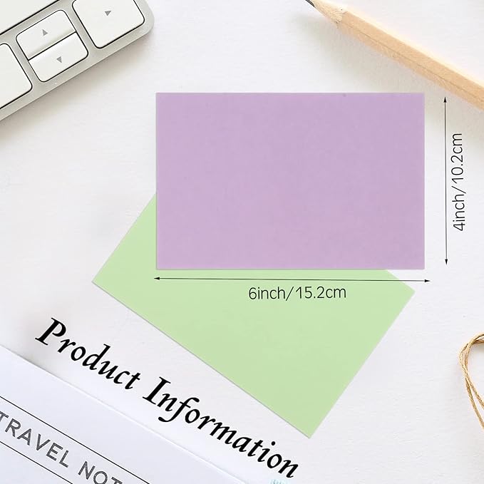 Fainne 300 Pcs Blank Index Cards 180 Gsm Thick Card Stock Assorted Color Neon Blank Flash Cards Colorful Study Notecards for Organizing(4 x 6 Inch,Fresh Colors)