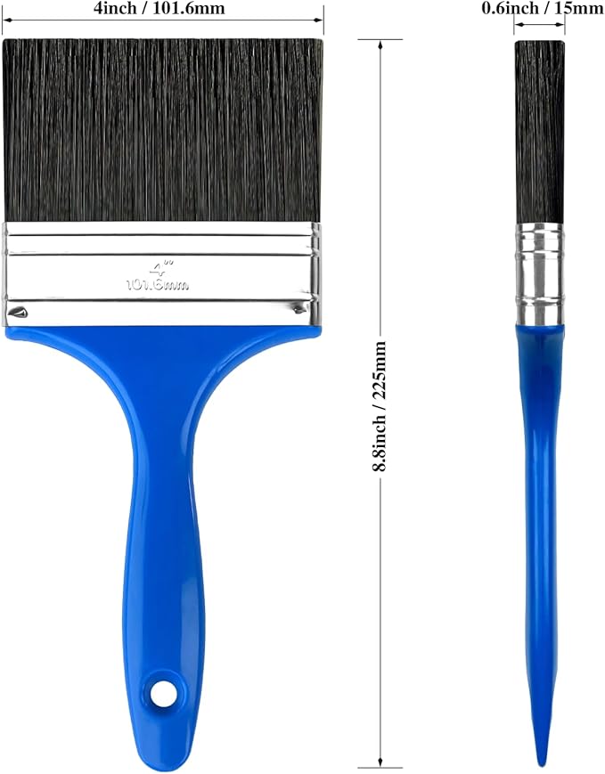 King Origin 4 Inch Paint Brush, 1-Pack, Wide Paint Brush for Painting Walls & Large Surfaces, Stain Brush, Painting Brush