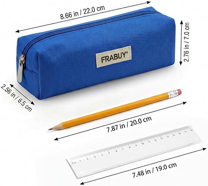 Canvas Pencil Case Pouch,Multipurpose Pen Bag Stationery Royal Blue | Heavy-duty canvas, smooth alloy zipper, cute organizer for girls and boys, ideal for stationery, cosmetics, tech gear
