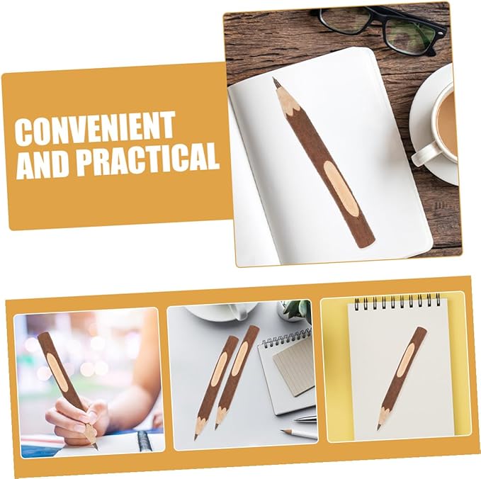 WOONEKY Wood Ballpoint Pens 10pcs 17cm Tree Bark Texture Biodegradable Writing Supplies for Office and School