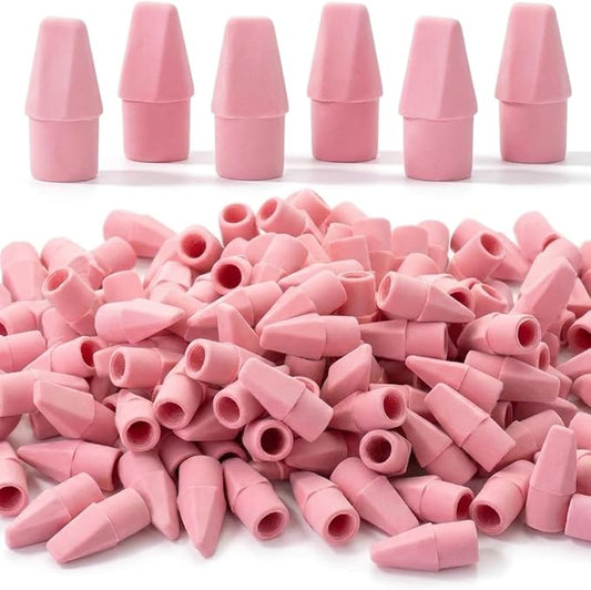 Mr. Pen- Pencil Top Erasers, 120 Pack, Pink, Latex-Free, No-Smudge Cap Pencil Erasers for Precise Erasing, Kids, Teachers, Studying Supplies