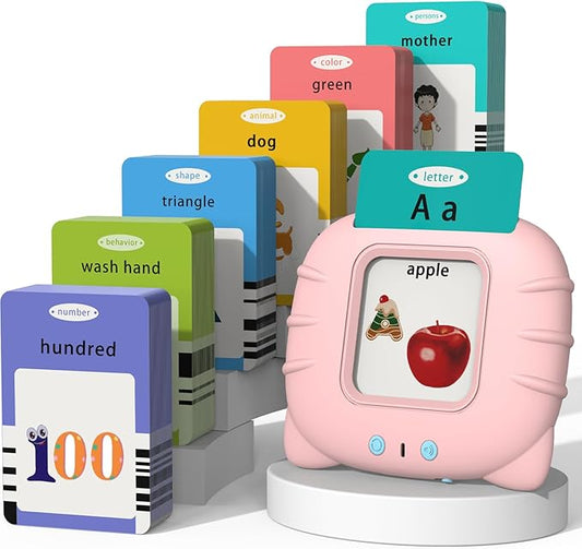 Startcan Talking Flash Cards Toys for Girls 1 2 3 4 5 6, Learn ABC, Numbers 0-100, Phrases, Objects, Adjectives, and More Dolch Sight Words,280 Cards with 560 Words/Phrases