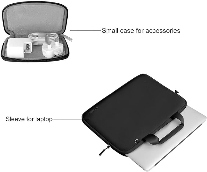 MOSISO Laptop Case 13 inch, Laptop Sleeve Bag Compatible with MacBook Neo 13 / Air M5 M4 M3 M2 M1 2026-2018 / Pro M2 M1, Neoprene Carrying Computer Bag with Handle&Detachable Small Case, Black
