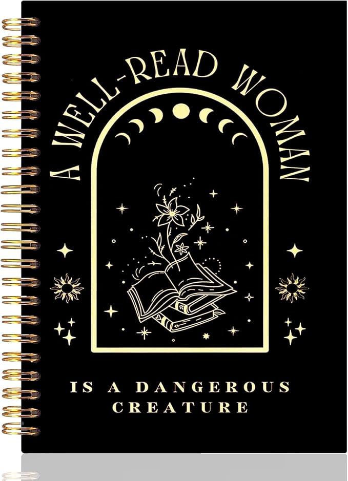 UTELKA Reading Journal Notebook, Reader Book Spiral Notebook 5.5x8.3