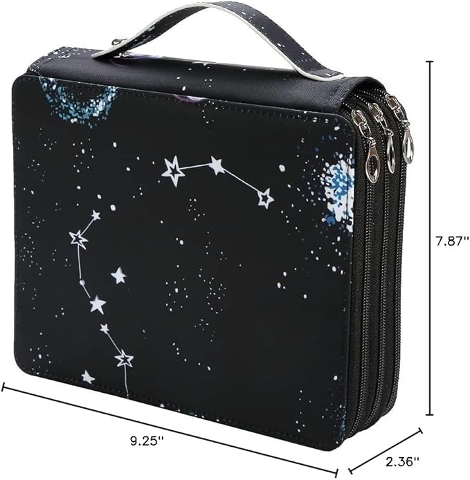 Portable Colored 120 Slots Pencil case Organizer with Printing Pattern for Watercolor Pens or Markers, Pencil Case Organizer for Artist