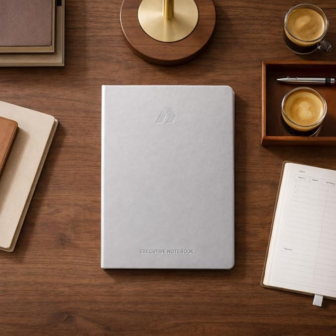 Nextnoid Hardcover Lined Notebook Journal - 120 GSM Thick Paper, Medium A5-160 Pages - Perfect For Writing, Journaling and Note-Taking (Silver Grey, Ruled)