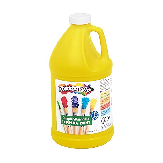 Colorations 1/2 Gallon Yellow Simply Washable Tempera Paint (Item # HGWSTYE)