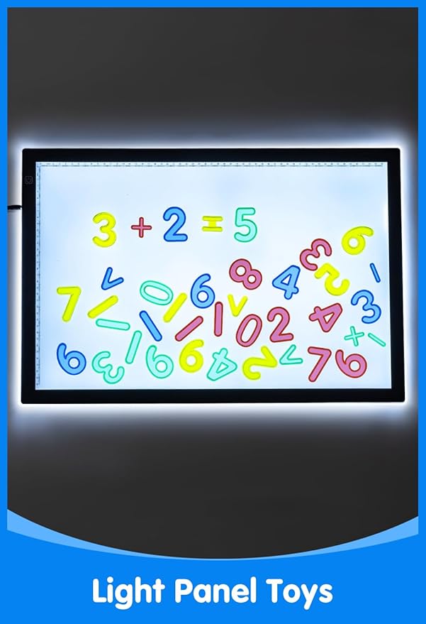 48 Pcs Translucent Number Set – Plastic Numbers & Symbols for Kids, Ideal for Early Math Learning and Light Table Activities