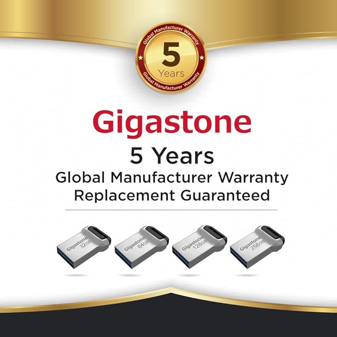 GIGASTONE 64GB Nano Flash Drive (5 Pack) Z90 USB 3.2 Gen 1, 120MB/s Ultra Fast, Super Lightweight, Mini Fit Robust Metal Design, Data Storage, Backup for PC/Mac/TV/Car, USB 2.0/3.0/3.1 Compatible