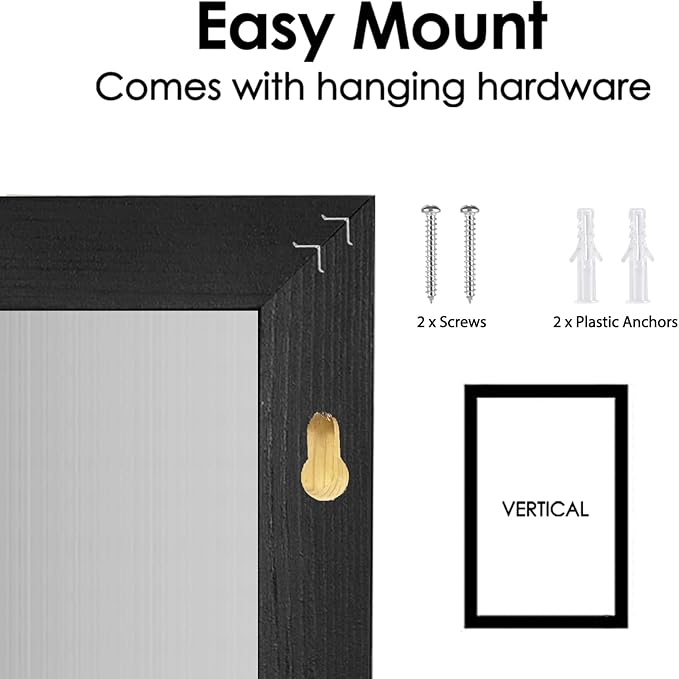 Dry Erase White Board Weekly Calendar Board, Magnetic Whiteboard for Wall,17.7“x23.6 Solid Wood Black Framed Message Board, Planner Board for Office, Home, School（Weekly-BB-BK-4560
