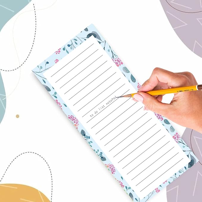Joyberg Magnetic Notepads for Refrigerator - Flower Design, 50 Sheets Per Pad, 8 Pack Memo Pads for Grocery Lists and to-Dos