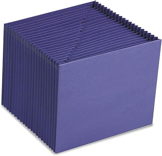 Smead Colored Expanding File, Alphabetic (A-Z), 21 Pockets, Letter Size, Purple (70721)