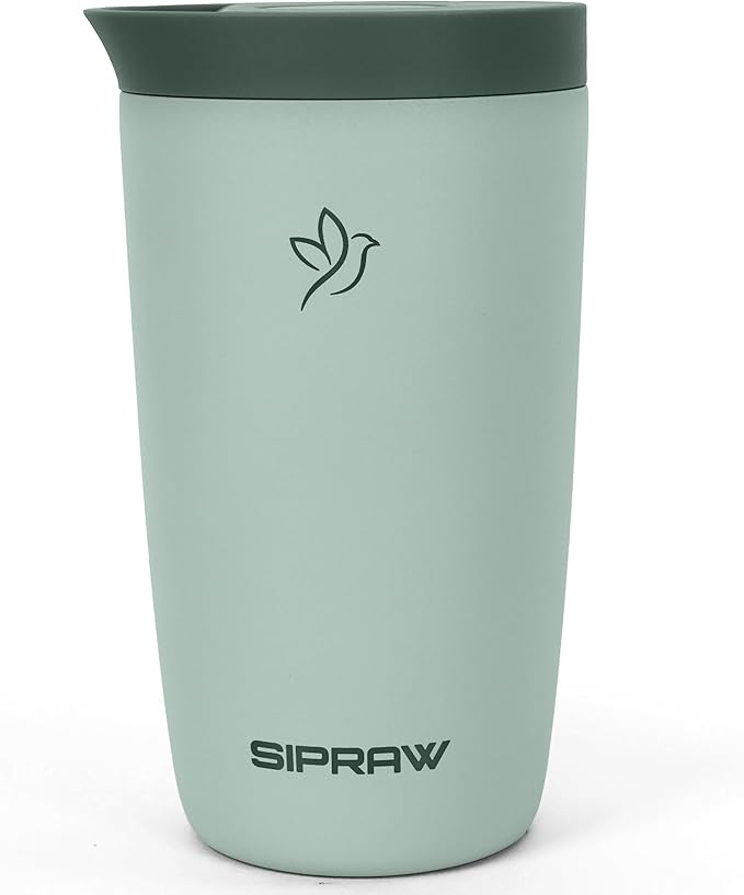 12oz Travel Coffee Mug Tumbler Insulated Stainless Steel Coffee Cup with Leakproof Lid for Hot and Cold Drinks BPA Free Reusable Mug Dishwasher Safe Cup Holder Friendly, Pastel Green