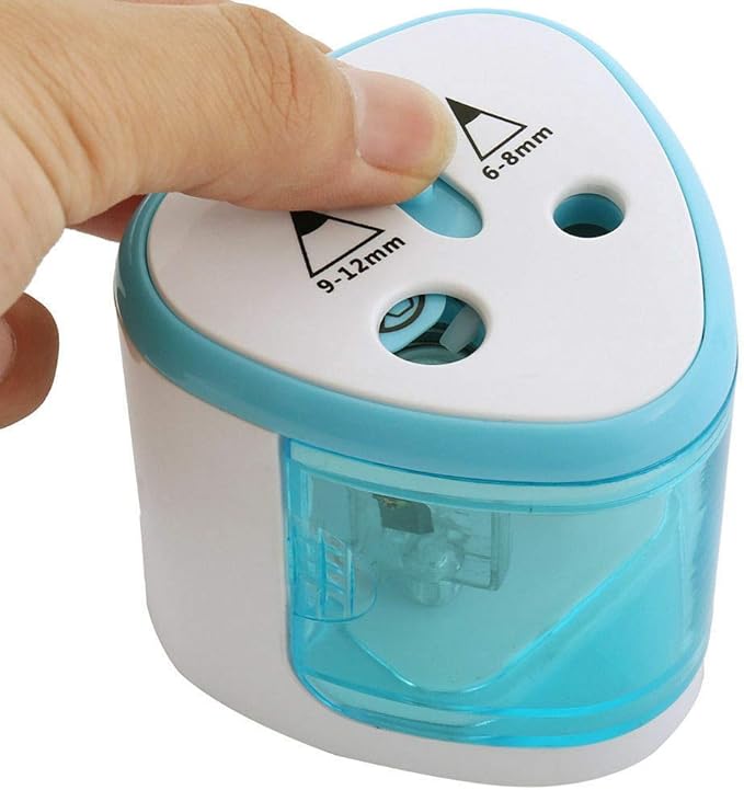 Electric Pencil Sharpener BE-TOOL 2 Holes Automatic Desk Pencil Cutter Battery Operated for Kids School Classroom Office Home and Stationery Gifts Pink