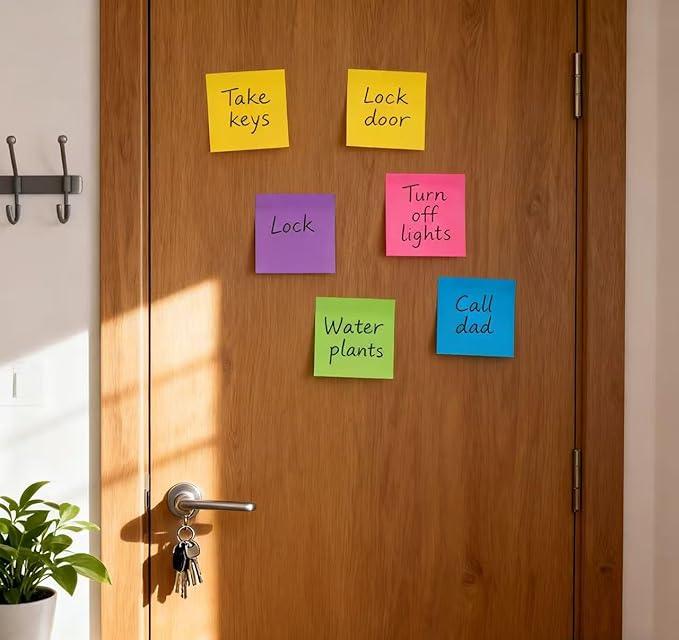 (40 Pads) Sticky Notes 3x3 in,Bright Colors Notepads,Colorful Stickies,Super Sticking Power,Memo Note Pads,Post on Windows Doors,Office,School,Strong Adhesive,Recyclable,Easy to Write on,Hold Well