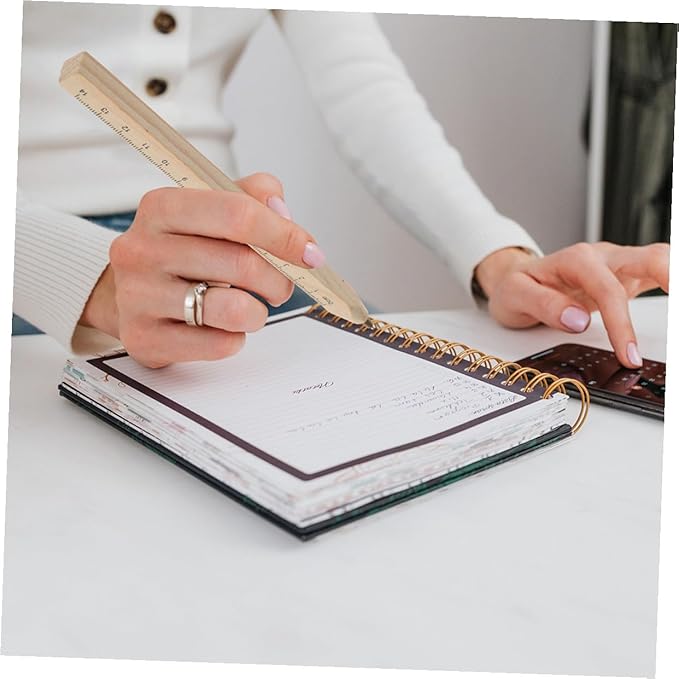 Didiseaon 20pcs Wooden Ballpoint Pens Black Carpenter Marker Ballpoint Ink Pen with Printed Scale Ruler Natural Biodegradable Woodwork Supply for Engineering Drawing and Office Use