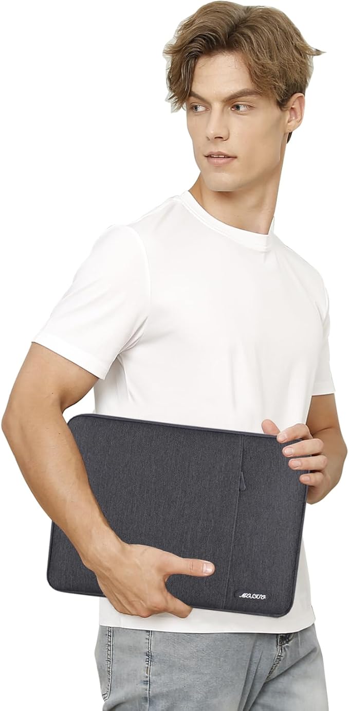 MOSISO Laptop Case 14 inch, 14 inch Laptop Sleeve Compatible with HP Lenovo Dell ASUS Acer, HP Stream, Dell Latitude, Lenovo IdeaPad, Polyester Vertical Computer Sleeve Bag with Pocket, Space Gray