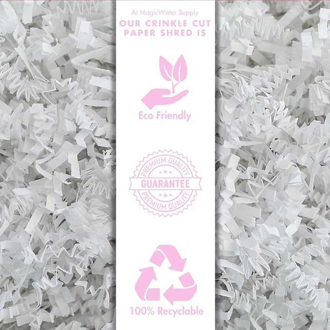 MagicWater Supply Crinkle Cut Paper Shred Filler - 1LB White - Decorative & Protective Packaging for Bridesmaid Gifts & Bridesmaid Proposal Gifts Holiday Stuffers Birthdays Wedding & Anniversaries