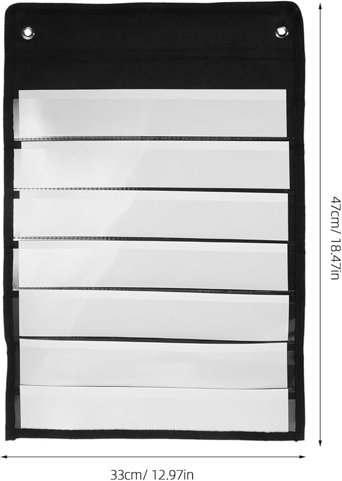 1 Pocket Chart with 10 Dry Erase Cards Classroom Pocket Chart Scheduling Pocket Chart for Daily Schedule Activities Class Demonstrations Black