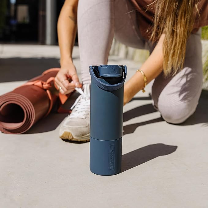 BrüMate Rise 35oz Water Bottle With 100% Leakproof Covered Silicone Straw | Insulated Stainless Steel Water Bottle With Removable Straw | Fast Flow | Soft Sip Silicone Spout | BPA-Free (Primrose)