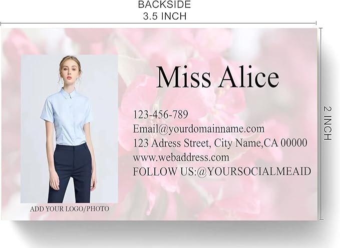 Customized Name Cards 500 PCS, Customized Design with Picture Texture All Business Designs cards No Additional Charge (Color-I)