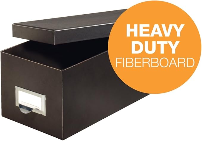 Globe-Weis/Pendaflex Fiberboard Index Card Storage Box, 4 x 6 Inches, Solid Black (4X6BLA)