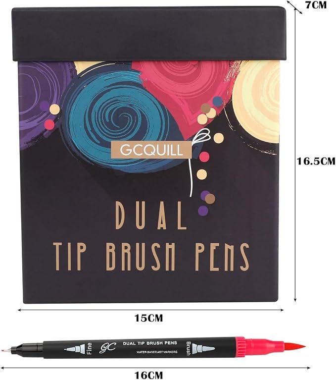 72 Colors Dual Tip Brush Pen Markers Set | Flexible Brush & Fine Point Art Markers for Adult Coloring, Calligraphy, Hand Lettering，Illustration, Sketching | Gift Box