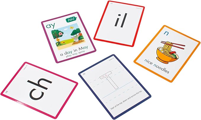 Junior Learning: Rainbow Phonics - Letter Sounds - 151 Word Cards, Flash Cards for Learning Spelling-to-Sound Patterns, Level Based Cards, Kids Ages 4+