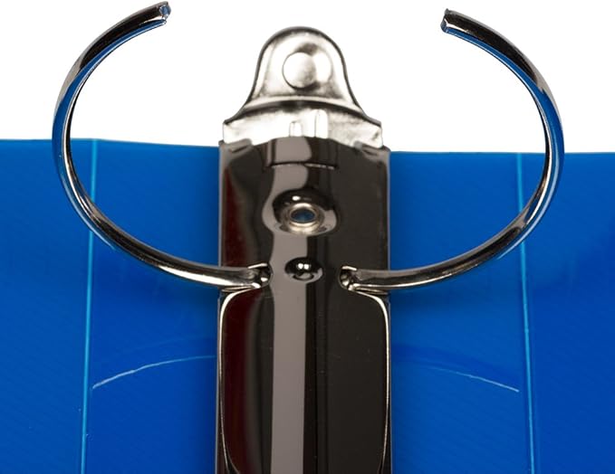 JAM PAPER Plastic 2 inch Binder - Blue 3 Ring Binder - Sold Individually