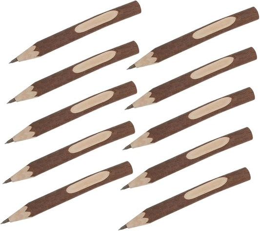 Wood Ballpoint Pens 17cm, 10pcs Small Natural Wooden Pens with Biodegradable Material, Convenient Writing Supply for Office and School Use