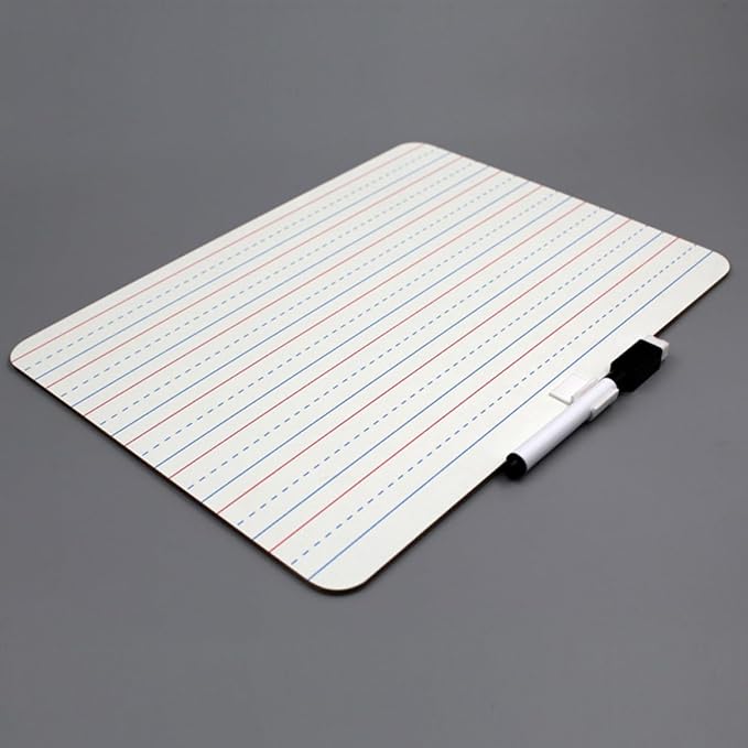 ULTECHNOVO 2pcs 9x12 Inch Dry Erase Whiteboards Four-line Three-Grid Writing Surface, Portable Learning and Office Whiteboard for Teaching and Message Writing