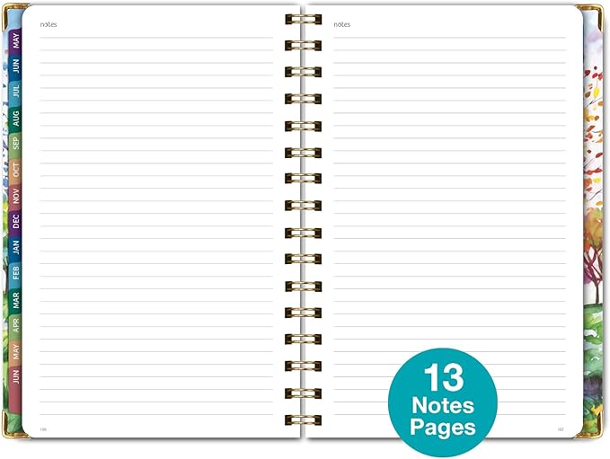 HARDCOVER Academic Year 2026-2027 Planner: 14 Months (May 2026 Through June 2027) 5.5"x 8" Daily Weekly Monthly Planner Yearly Agenda. Bookmark, Pocket Folder and Sticky Note Set (Tree Seasons)