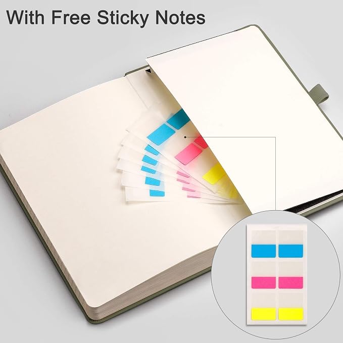 EMSHOI Lined Journal Notebook, 256 Numbered Pages, A5 Size (5.7'' x 8.3'')