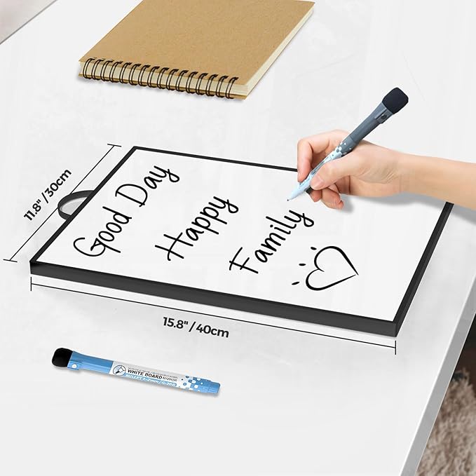 Small Hanging Whiteboard for Wall 16"x12", Portable Aluminum Frame Magnetic Dry Erase White Board with Handle & Markers & Magnets, Door Hang Message Board for Office Home Kitchen Dorm