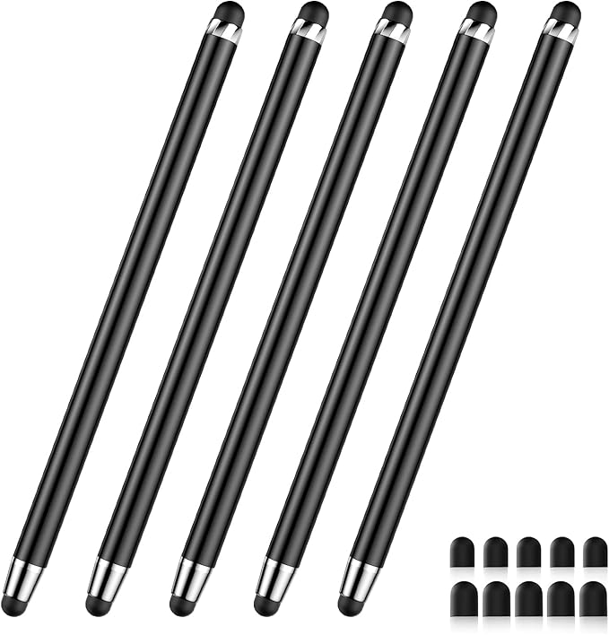 Stylus Pen for Touchscreen,5 PCS Stylus,Stylus 2-in-1 High Sensitivity Precision Suitable for Touch Screens of iPhone/ipad/Android Tablet(Black)