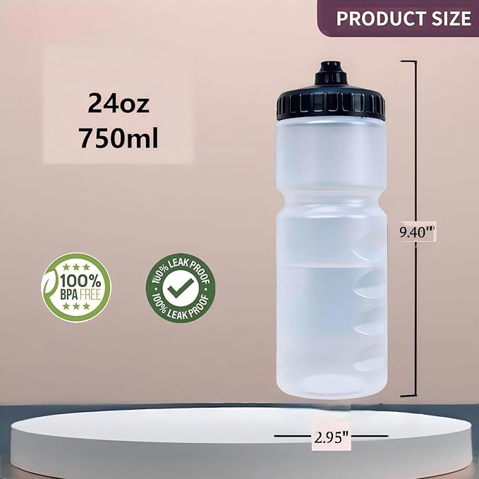 Sports Bottle, 24oz Leak-Proof BPA-Free Cycling Water Bottles, One-way Valve for Quick Hydration, Suitable for Cycling Gym Hiking Outdoor Sports