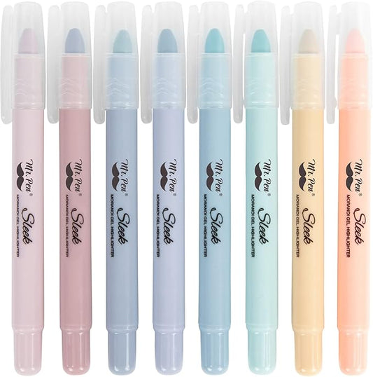 Mr. Pen- No Bleed Gel Highlighters, Morandi Colors, 8 Pack, Bible Highlighters and Pens No Bleed, Bible Markers for Study, Journaling, School Supplies and Accessories