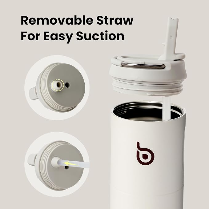 BOTTLE BOTTLE Insulated Water Bottle 24oz with Straw Lid and Handle Sports | for Travel Gym school,Stainless Steel Water Bottles,Double-Wall,Vacuum Metal,Leak Proof,BPA-Free