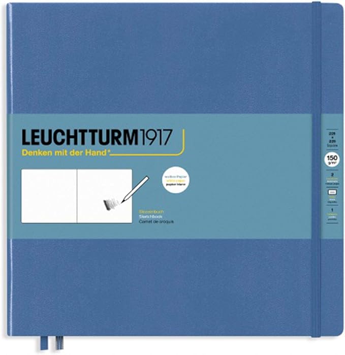 Leuchtturm1917 - Square Hardcover Sketchbook (Black) - 112 Pages of 150g/m² Paper