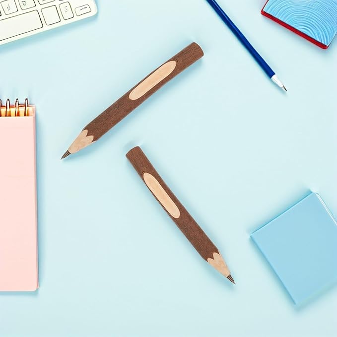 Healeved Wooden Ballpoint Pens Natural Tree Bark Texture 13cm Biodegradable Ballpoint Pen 10pcs Comfortable Grip for Office and School Use