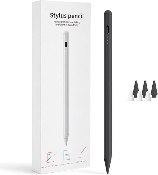 Stylus Pen for iPad 2018-2026, 2X Fast Charge Active Pencil with Tilt Sensitivity & Palm Rejection, iPad 11/10/9/8/7/6/A16, Air M4/M3/M2, Pro M5/M4, Mini 7/6/5 (Black)