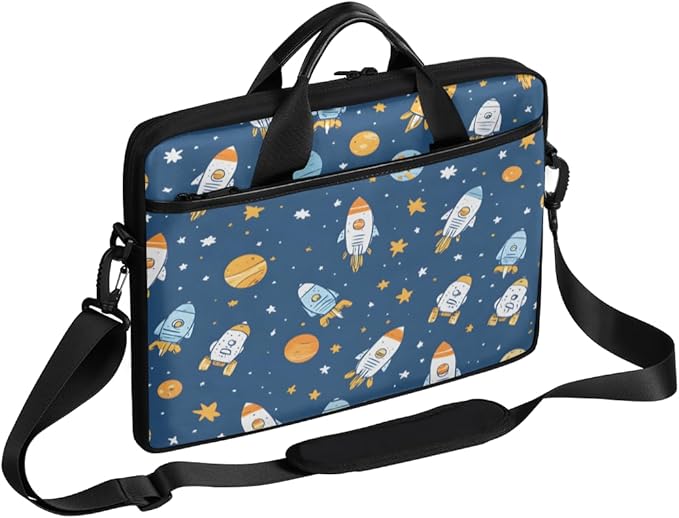 Cartoon Rocket Laptop Sleeve Case for 13-15 inch Computer Bag Protective Laptop Handle Bag for Women Men