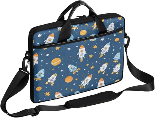 Cartoon Rocket Laptop Sleeve Case for 13-15 inch Computer Bag Protective Laptop Handle Bag for Women Men