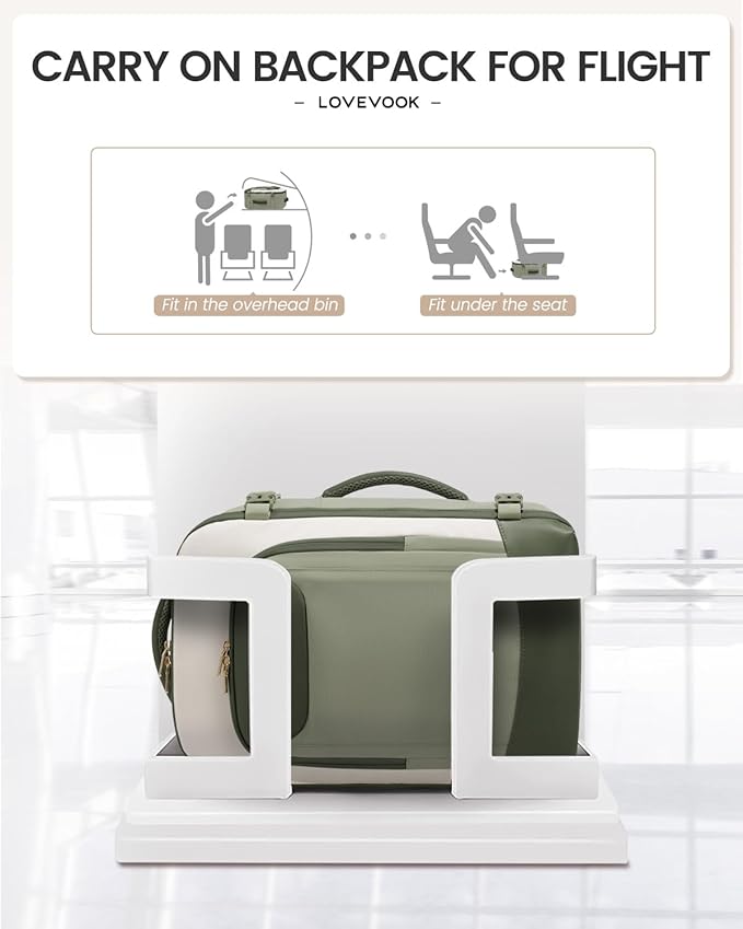 LOVEVOOK 50L Travel Backpack for Women Men, Large Carry on Backpack for Airplanes TSA Personal Item Travel Bag fits 17.3" Laptop, Waterproof Weekender Essentials Airline Approved with 2 Packing Cubes