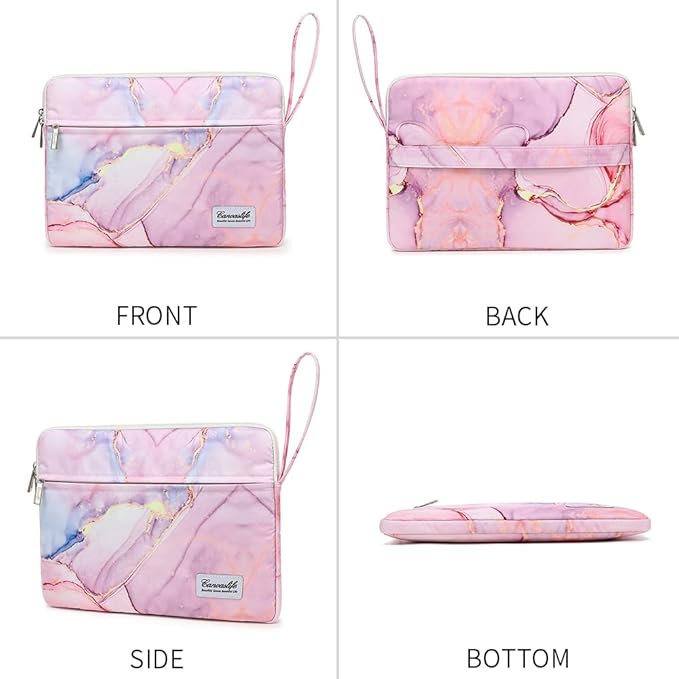 15.6-inch Notebook case, Waterproof and Shockproof Protective Computer case, can be Used to Cover Shopping cart Cases. The Notebook is Compatible with Lenovo, ASUS and HP (New Pink Marble)