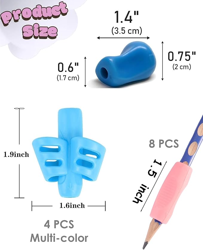 16 PCS Pencil Grips for Handwriting, Silicone Pencil Grippers, Holder Posture Correction for Preschooler Training, Writing Aid Tool for Preschools Students,Toddlers, Adults (16)