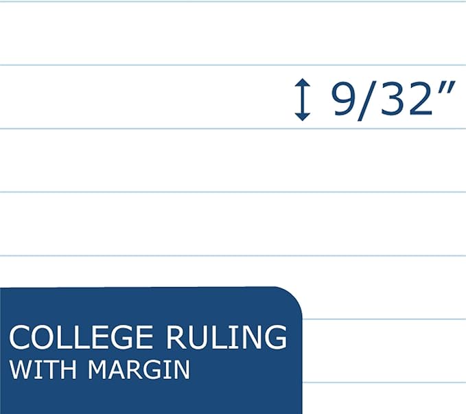 Roaring Spring Loose Leaf Paper, 200 Sheets Per Pack, 8"x11" White 15# College Ruled Notebook Filler Paper With Margin, 3-hole Punched, Proudly Made in the USA (Pack of 12)